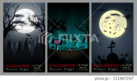 Set of Halloween Multi Template Vector for poster, name card, cover, thrumpnail profile, social media, digital vedio content header, sale campaign . vector and illustration. Set of Halloween Multi Template Vector for poster, name card, cover, thrumpnail profile, social media, digital vedio content header, sale campaign . vector and illustration. 131967287