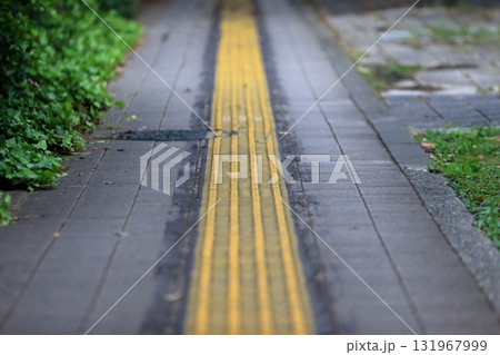 視覚障害者誘導用ブロックのある歩道　イメージ 131967999