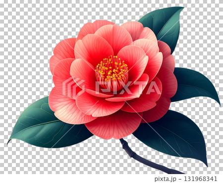 Camellia flower illustration Camellia flower illustration 131968341