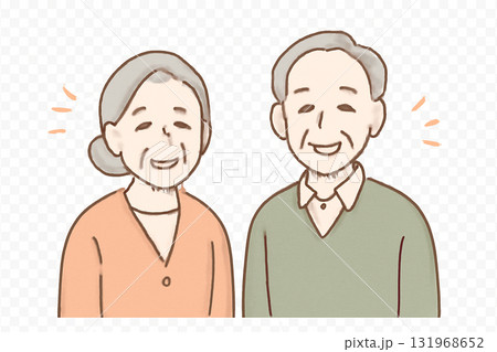 笑顔のシニア夫婦のイラスト 131968652