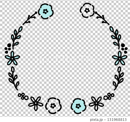 Hand drawn cute floral frame 131968813