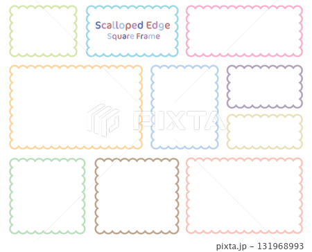 もこもこラインの四角フレームセット/パステルカラー 131968993