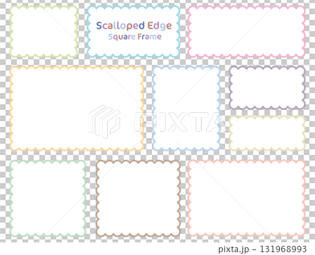 もこもこラインの四角フレームセット/パステルカラー 131968993