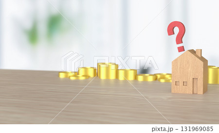 The House on Red Question mark for Property or real estate concept 3d Rendering. The House on Red Question mark for Property or real estate concept 3d Rendering. 131969085