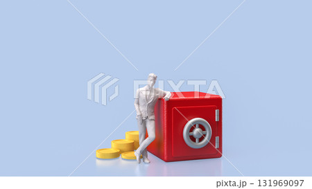 The Safe deposit box for Earn or Business concept 3d Rendering. The Safe deposit box for Earn or Business concept 3d Rendering. 131969097