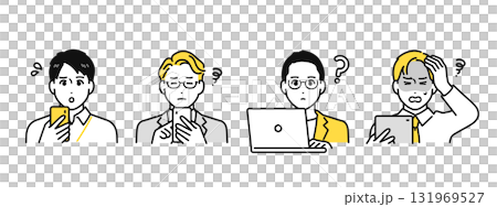 スマートフォン タブレット ノートパソコン 困る 悩む ビジネスパーソン アイコン スマートフォン タブレット ノートパソコン 困る 悩む ビジネスパーソン アイコン 131969527