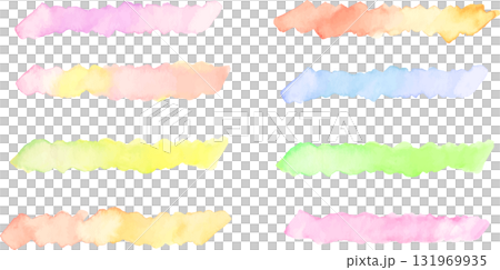 Watercolor strokes, frame and decorative material, vector 131969935