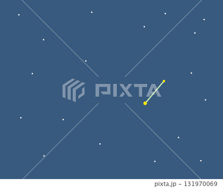 夜空に浮かぶりょうけん座（星座線）のイラスト 131970069