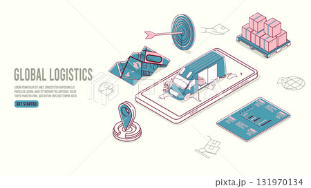 Logistic distribution service, covering aspects like cargo shipping, commercial transportation, online shopping order delivery, moving, post freight, and GPS mobile app functionality. Logistic distribution service, covering aspects like cargo shipping, commercial transportation, online shopping order delivery, moving, post freight, and GPS mobile app functionality. 131970134