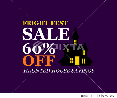 Fright fest halloween haunted house spooky sale Design 131970185