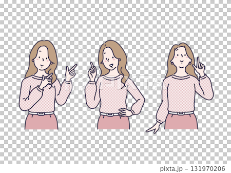 一名婦女指著的插圖集 131970206