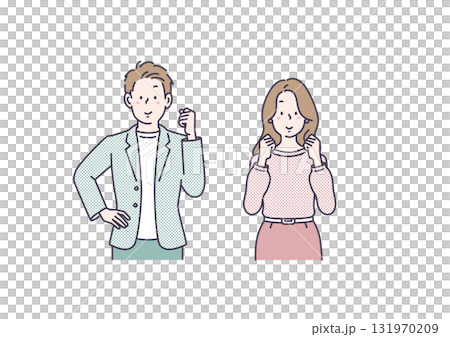 Illustration of men and women doing guts poses Illustration of men and women doing guts poses 131970209