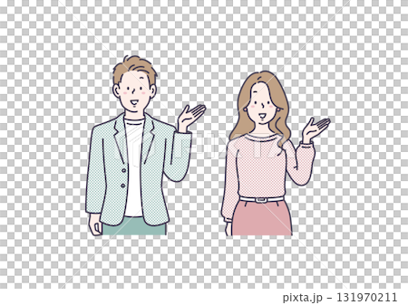案内する男女のイラスト 131970211