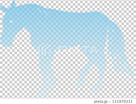 Light blue horse silhouette illustration 131970331