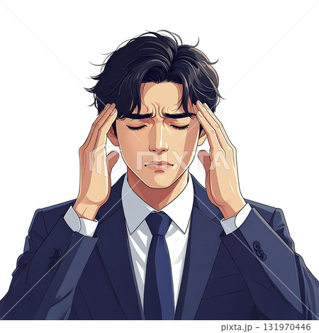 ビジネスマン　苦痛　AI生成画像 131970446