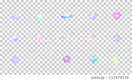 8bitレトロゲーム風ハートキラキラ惑星星月のイラストセット背景透過 8bitレトロゲーム風ハートキラキラ惑星星月のイラストセット背景透過 131970530