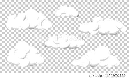 8-bit retro game style cute cloud illustration with transparent background 8-bit retro game style cute cloud illustration with transparent background 131970531