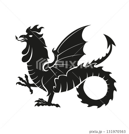 Black vector Basilisk mythological creature Black vector Basilisk mythological creature 131970563