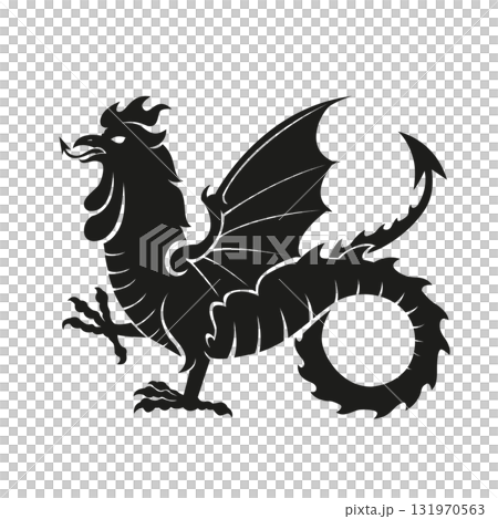 Black vector Basilisk mythological creature 131970563