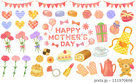 母の日のイラストセット 131970606