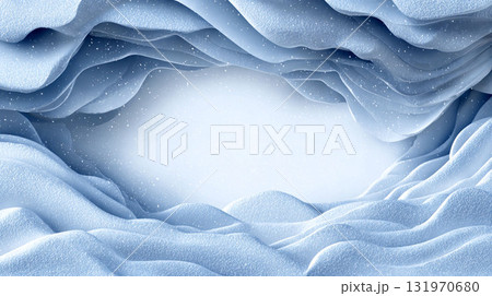 レイヤーで表現された幻想的な雪の洞窟風背景イラスト 131970680