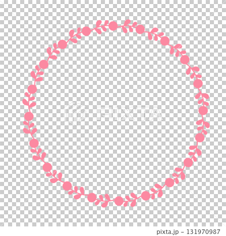 かわいいシンプルな花のリース 131970987