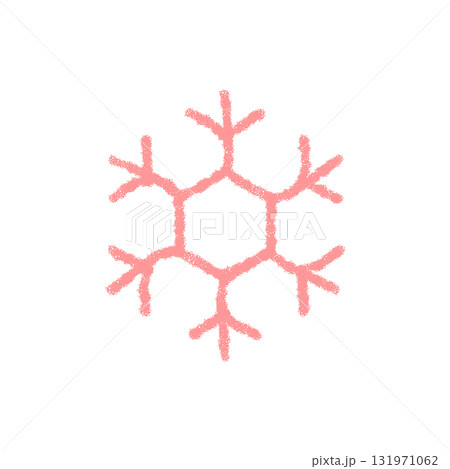 Snow flake symbol drawn in pink pastel crayon style. This winter icon appears as icy decoration for frozen christmas and cold season, creating a chill and frost illustration accent. Snow flake symbol drawn in pink pastel crayon style. This winter icon appears as icy decoration for frozen christmas and cold season, creating a chill and frost illustration accent. 131971062
