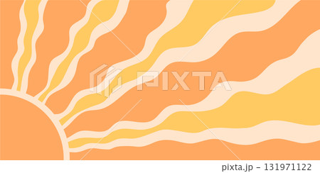 Groovy retro sun burst pattern background with orange and yellow burst in horizontal format. sun and ray design merges sunshine y2k in an abstract, vibrant style ideal for creative backgrounds or Groovy retro sun burst pattern background with orange and yellow burst in horizontal format. sun and ray design merges sunshine y2k in an abstract, vibrant style ideal for creative backgrounds or 131971122