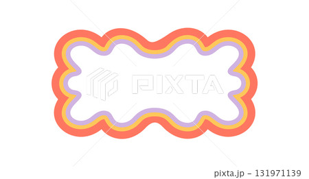 Groovy retro rectangle border with wavy outline and curvy bubble frame style. Doodle label effect adds vintage y2k background character, creative for graphic uses and playful retro themed concepts. Groovy retro rectangle border with wavy outline and curvy bubble frame style. Doodle label effect adds vintage y2k background character, creative for graphic uses and playful retro themed concepts. 131971139