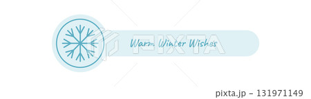 Winter sticker label with blue and white snowflake line icon. Holiday seal and christmas box lid decoration for festive packaging. Clean, minimal outline decoration style. Winter sticker label with blue and white snowflake line icon. Holiday seal and christmas box lid decoration for festive packaging. Clean, minimal outline decoration style. 131971149