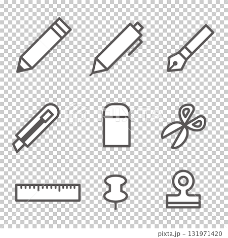 Stationery icon set 131971420