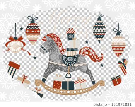 Scandinavian-style stylish and cute Christmas design material 131971831
