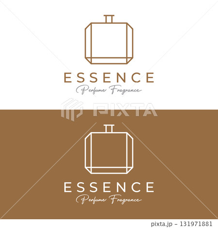 Luxury essence fragrance perfume logo template design isolated background. 131971881
