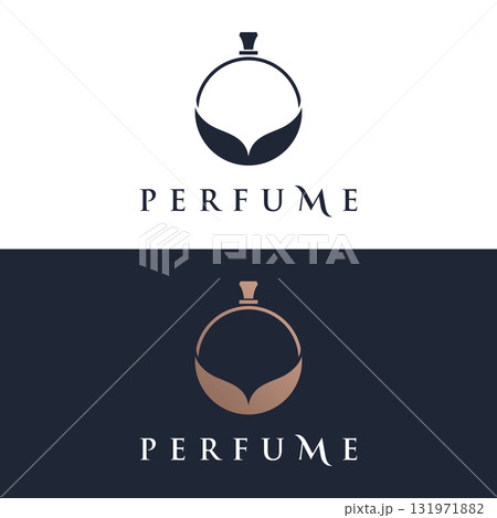 Luxury essence fragrance perfume logo template design isolated background. Luxury essence fragrance perfume logo template design isolated background. 131971882