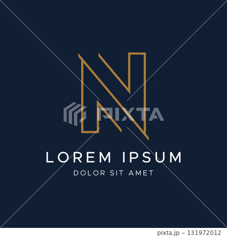 Logo design for the initial letter "N" with unique and creative geometry. Logo for business, brand, business card or identity. Logo design for the initial letter "N" with unique and creative geometry. Logo for business, brand, business card or identity. 131972012
