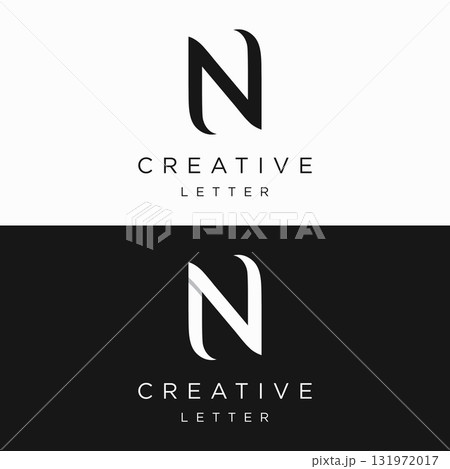 Logo design for the initial letter "N" with unique and creative geometry. Logo for business, brand, business card or identity. 131972017