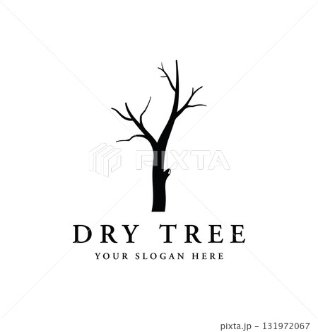 Dead tree silhouette logo template design with dry branches. Dead tree silhouette logo template design with dry branches. 131972067