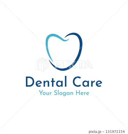 Creative dental abstract logo template design. Logo for dentist, clinic center, dental care and business. Creative dental abstract logo template design. Logo for dentist, clinic center, dental care and business. 131972154
