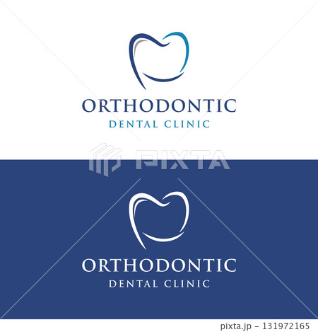 Creative dental abstract logo template design. Logo for dentist, clinic center, dental care and business. Creative dental abstract logo template design. Logo for dentist, clinic center, dental care and business. 131972165