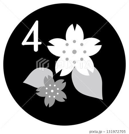 カレンダー季節のイラストアイコン　4月 131972705