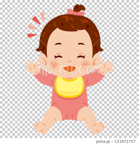 微笑的女嬰全身插畫 131972757