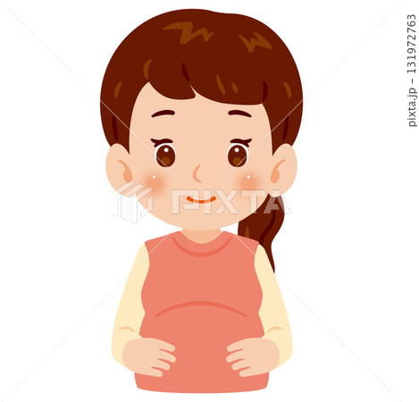 妊婦さん 上半身イラスト 妊婦さん 上半身イラスト 131972763