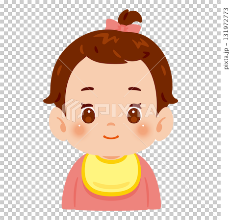 Baby girl upper body illustration 131972773