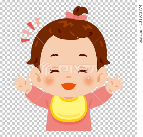 Smiling baby girl upper body illustration Smiling baby girl upper body illustration 131972774