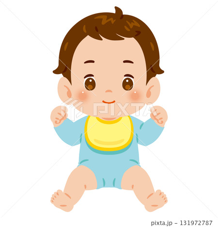 男の子の赤ちゃん　全身イラスト 131972787