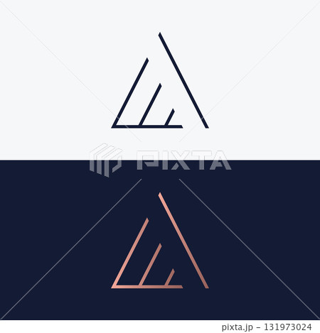 Modern and luxurious geometric triangle abstract template logo element.Logo for business, brand and company. Modern and luxurious geometric triangle abstract template logo element.Logo for business, brand and company. 131973024