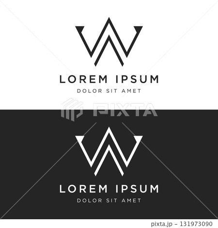 Modern and luxurious geometric W initial letter logo element. Logo for business, letter, business card, brand and company. Modern and luxurious geometric W initial letter logo element. Logo for business, letter, business card, brand and company. 131973090