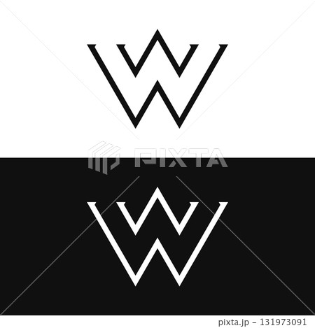 Modern and luxurious geometric W initial letter logo element. Logo for business, letter, business card, brand and company. Modern and luxurious geometric W initial letter logo element. Logo for business, letter, business card, brand and company. 131973091