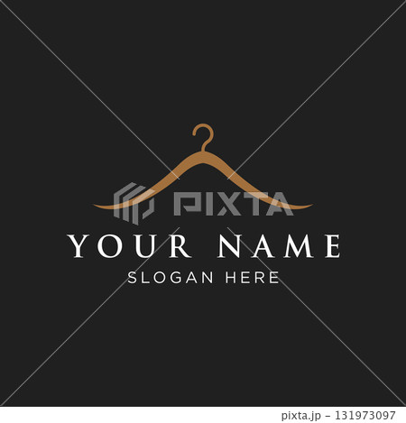 Simple coat hanger logo template design with creative idea.Logo for business, boutique, fashion, beauty. Simple coat hanger logo template design with creative idea.Logo for business, boutique, fashion, beauty. 131973097