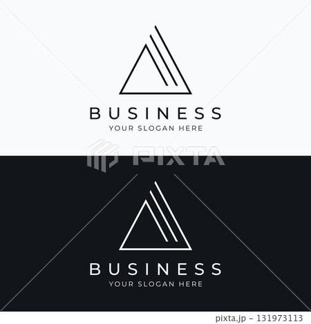Modern and luxurious geometric triangle abstract template logo element.Logo for business, brand and company. Modern and luxurious geometric triangle abstract template logo element.Logo for business, brand and company. 131973113